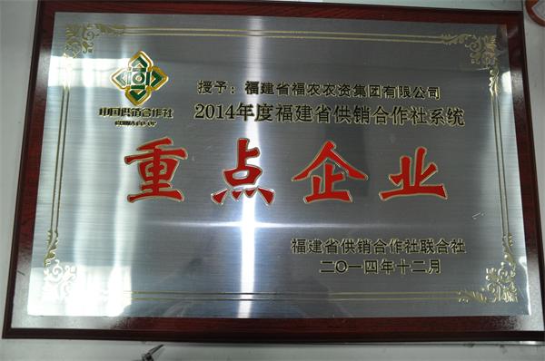 省福農(nóng)農(nóng)資集團(tuán)有限公司獲評(píng)“2014年度全省供銷社系統(tǒng)重點(diǎn)企業(yè)”