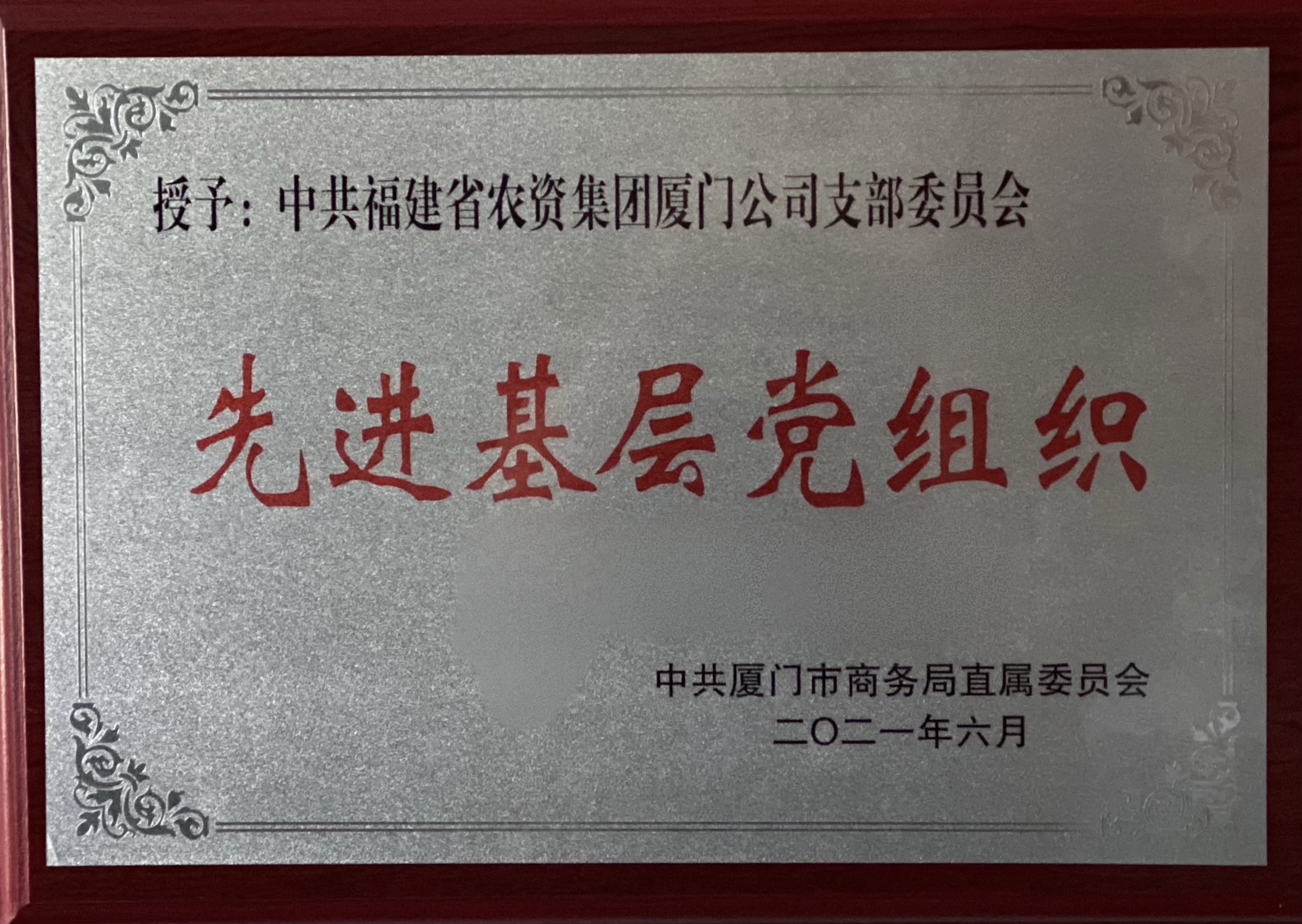 廈門(mén)公司黨支部榮獲“兩優(yōu)一先”先進(jìn)基層黨組織稱(chēng)號(hào)